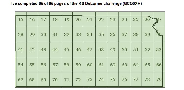 Roy and Annette Kansas DeLorme Challenge progress map
