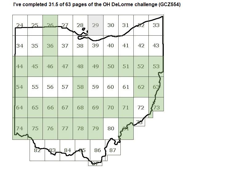Roy and Annette Ohio DeLorme Challenge progress map