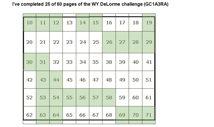 Roy and Annette Wyoming DeLorme Challenge progress map